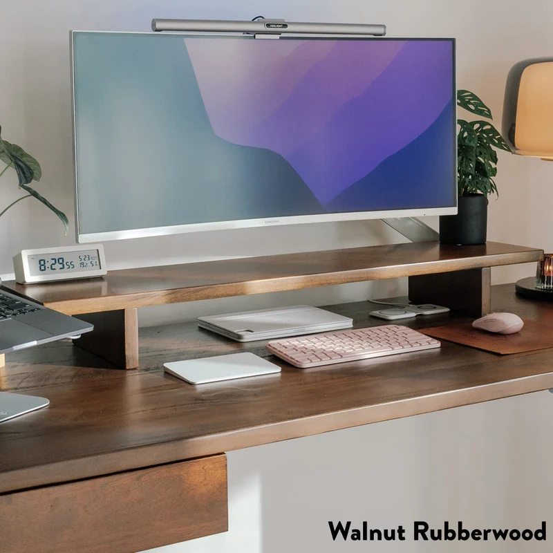 Desky Minimal Monitor Stand - Black Melamine