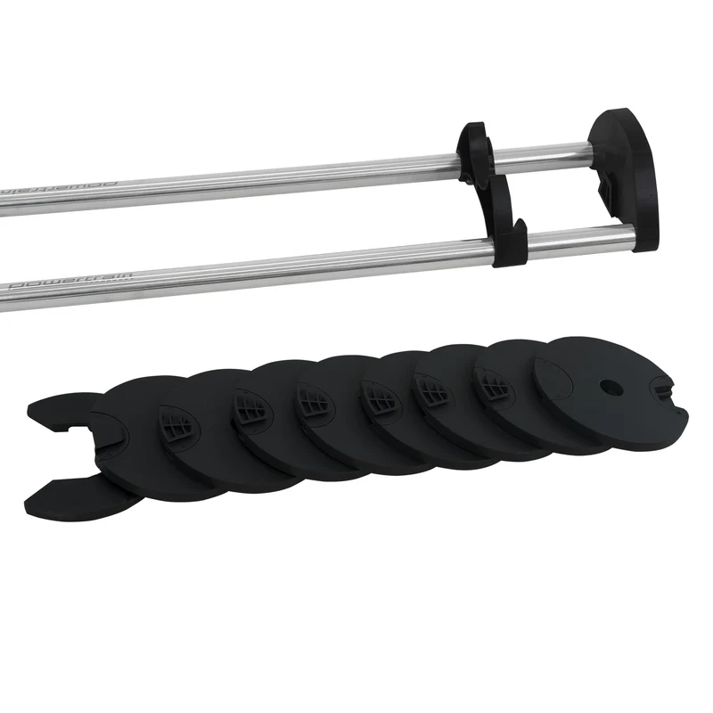 Powertrain Eon 41kg Adjustable Barbell Set with Storage Tray, 16-in-1 Fast Dial Weights for Home Gym Strength Training
