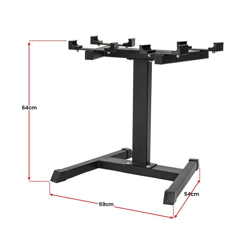 Powertrain 72kg Adjustable Dumbbells Pair with Stand 4-36kg Quick Dial Weight Set for Home Gym Strength Training Green