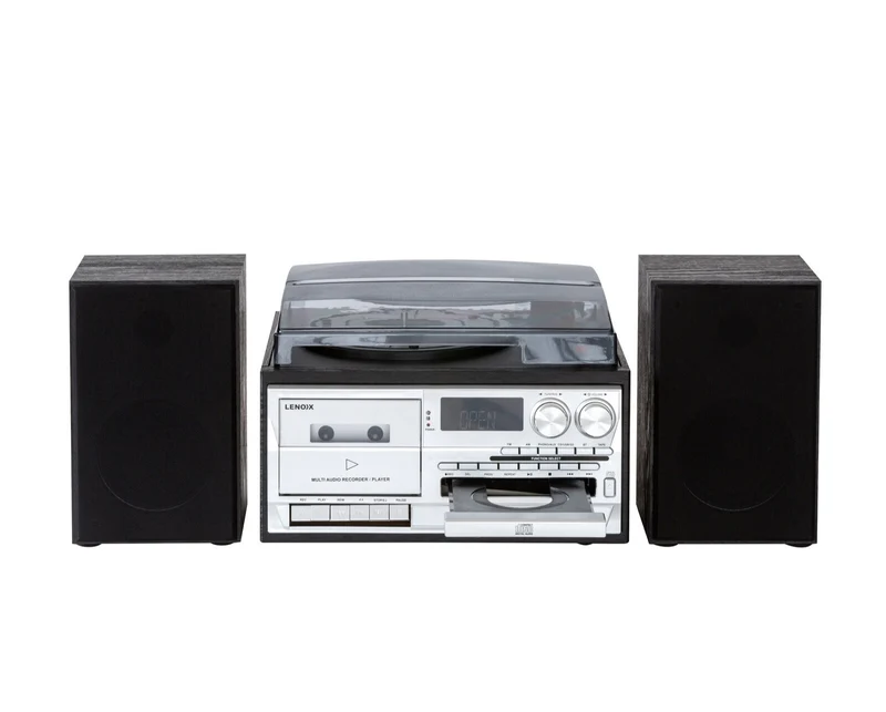 Lenoxx Audio Home Entertainment System CD/Cassette/Vinyl Player (Black)