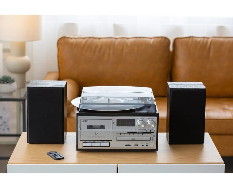 Lenoxx Audio Home Entertainment System CD/Cassette/Vinyl Player (Black)