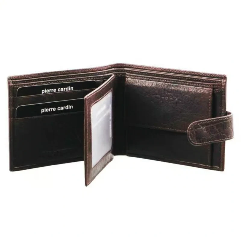 Pierre Cardin Men's Rustic Leather Bi-Fold Cash/Card Wallet Chesnut