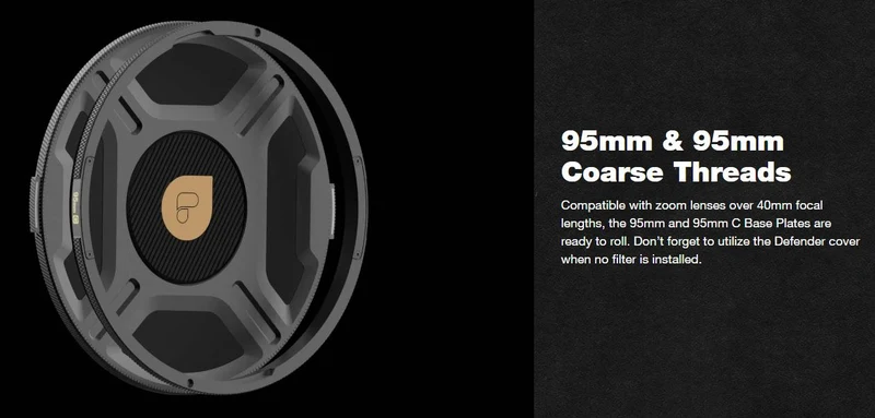 PolarPro Helix 95mm Coarse Thread Base + Defender