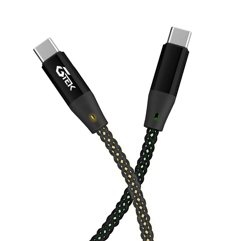 Gtek USB-C LED Light Up Charging Cable with USB-A Adapter - 3 Meter