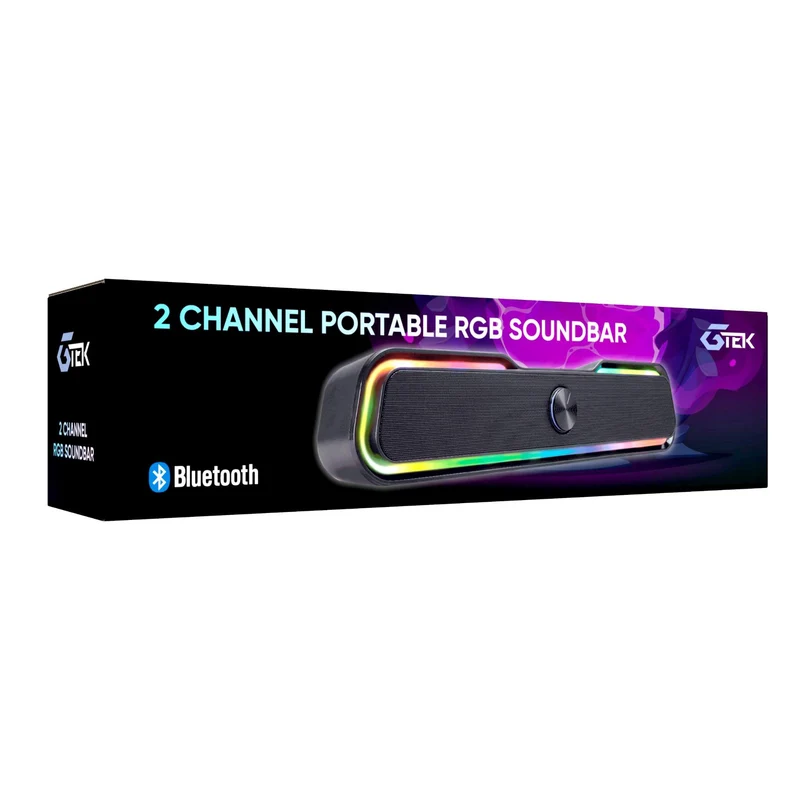 Gtek 2 Channel RGB Soundbar - Black