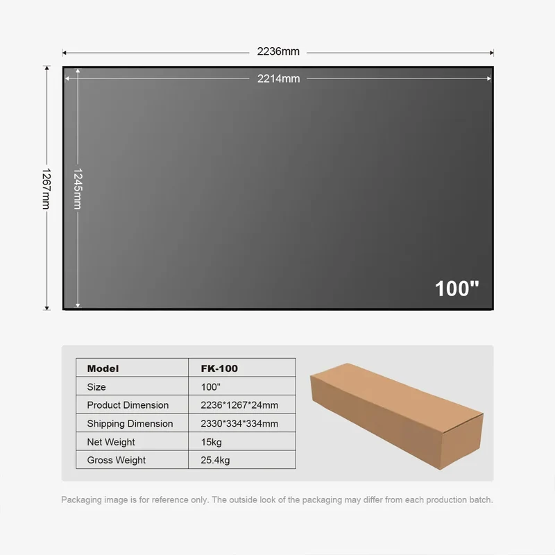 Winways UST Throw ALR 100'' Fixed Frame Fresnel Screen