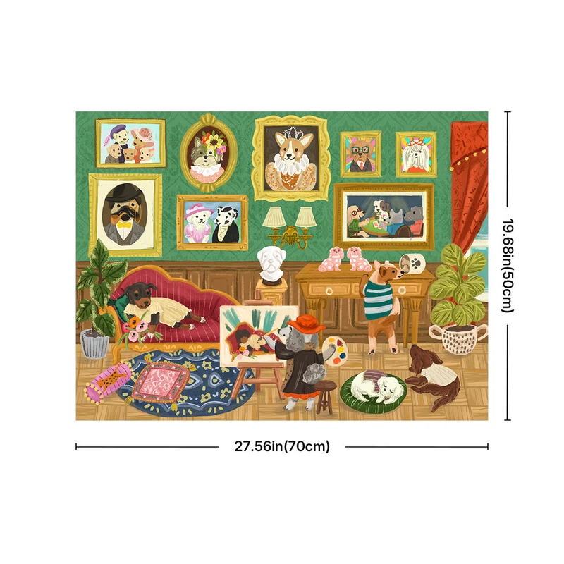 Robotime 1000-Pieces Doggie Art Gallery Puzzle
