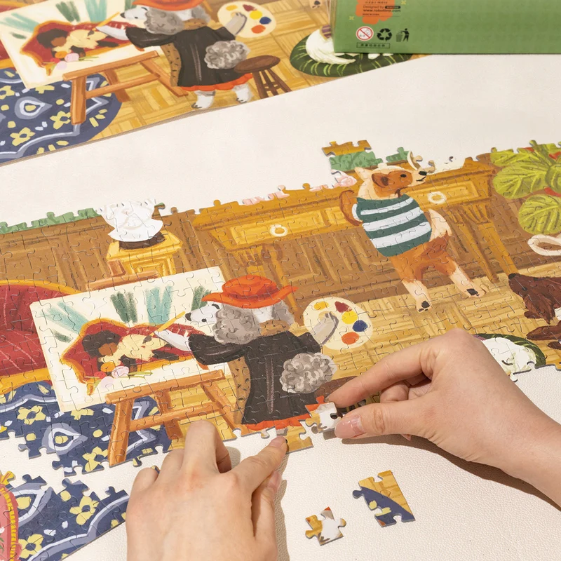 Robotime 1000-Pieces Doggie Art Gallery Puzzle