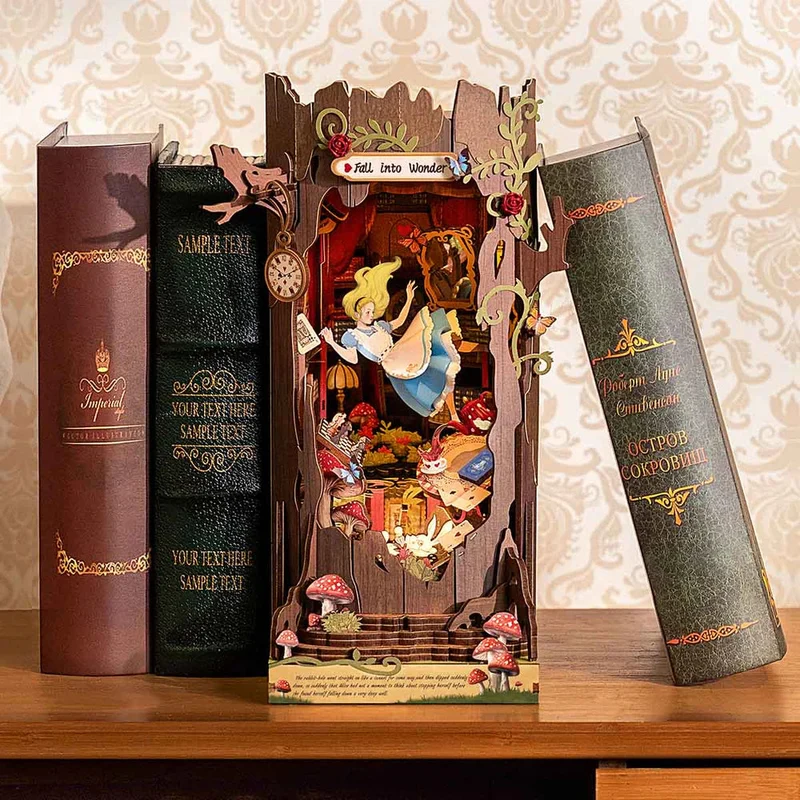 Robotime DIY Bookends Kit Fall Into Wonder