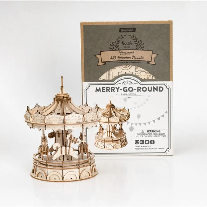 Robotime Classical 3D Wooden Merry-Go-Round