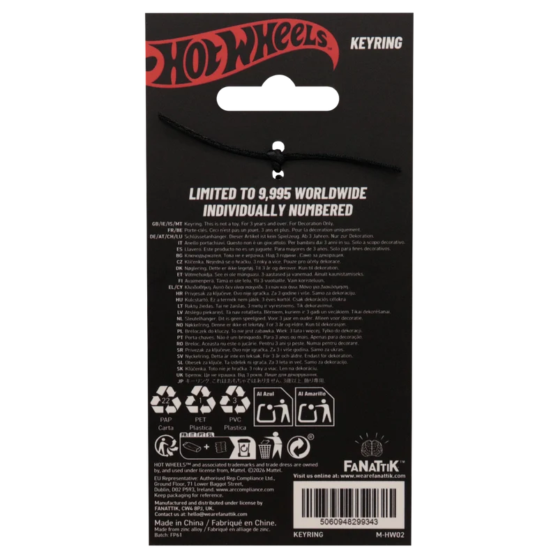 Fanattik - Hot Wheels - Limited Edition Race 'Em Collect 'Em Keyring