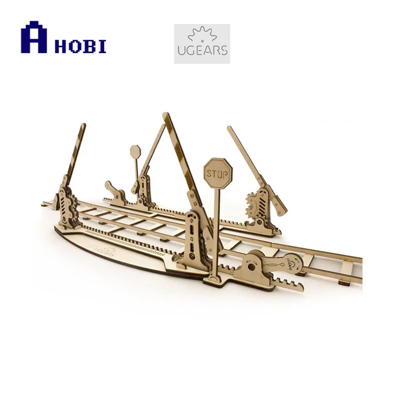 Ugears 3D Mechanical Model Set Of Rails with Crossing Wooden Puzzles