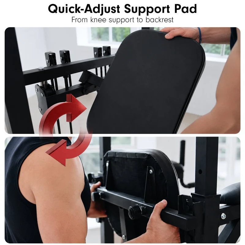 Powertrain Pull-Up and Dip Power Tower Multifunction Strength Training Station