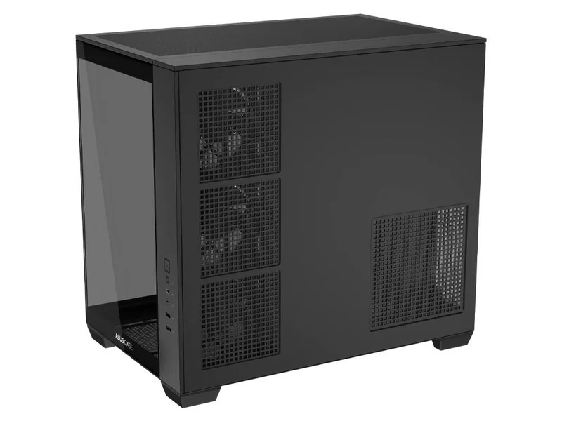 ASUS A32 PLUS TG ARGB Dual Chamber Panoramic Tempered Glass ATX Mid Tower Case - Black