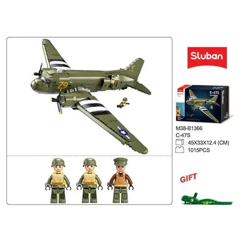Sluban 1/44 1015pc C-47 Skytrain