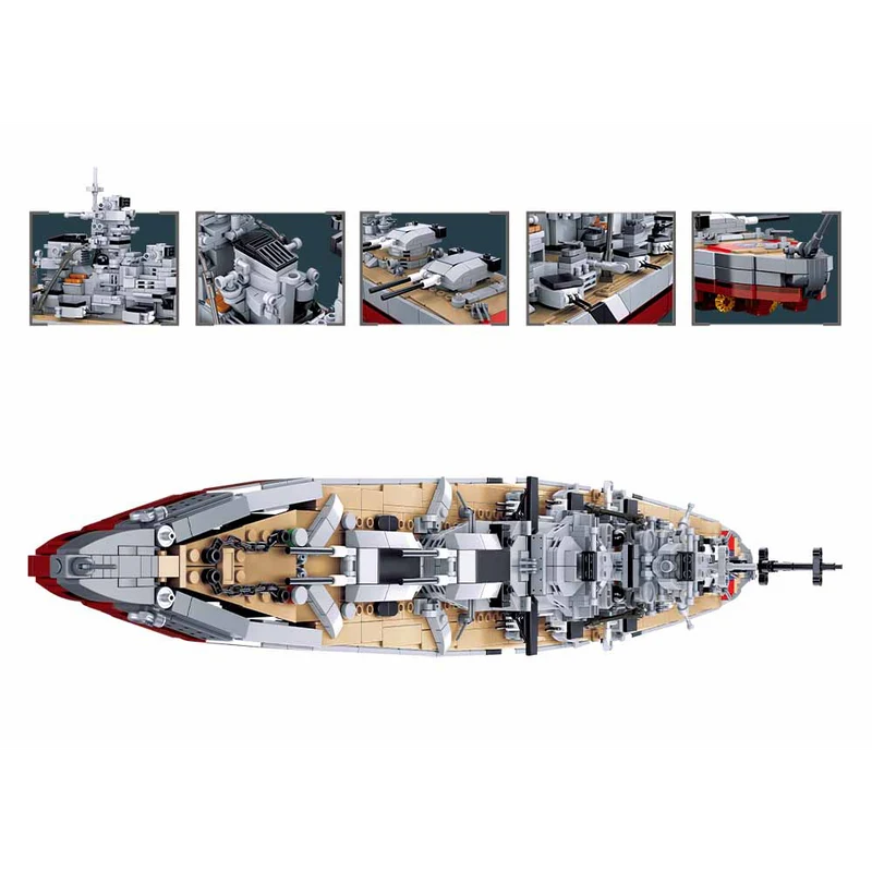 Sluban Bismarck Battleship 2-in-1 Model Bricks