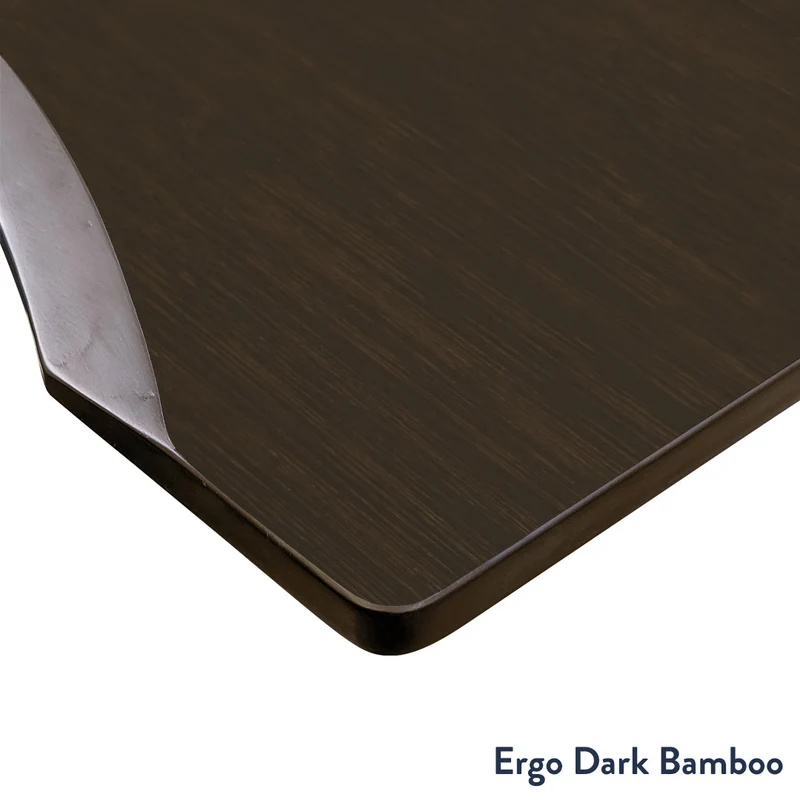Desky Dual Ergo Edge Sit Stand Desk 180cm Black Desktop and White Frame