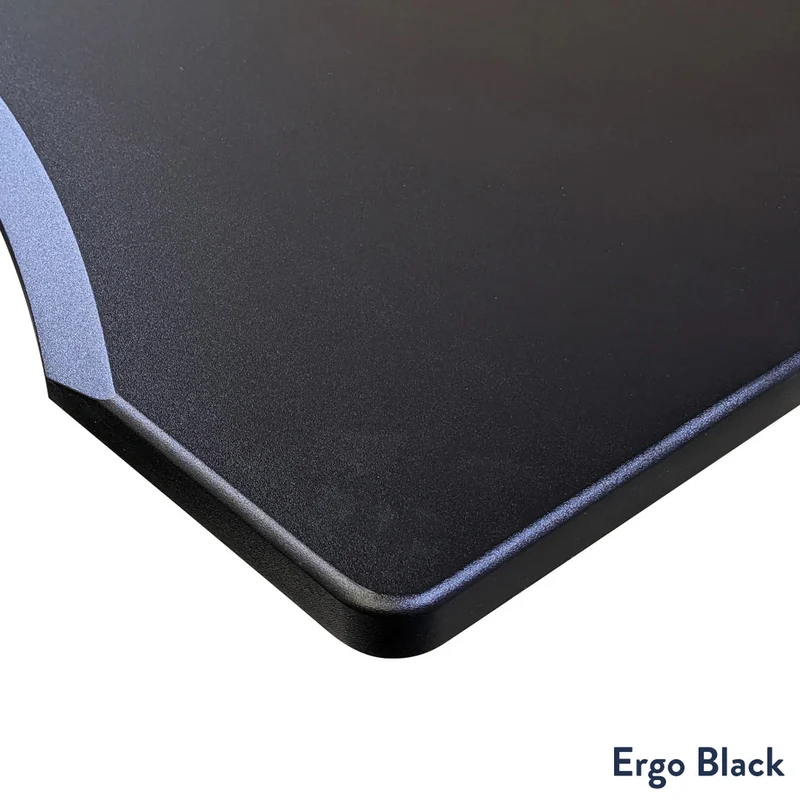 Desky Dual Ergo Edge Sit Stand Desk 180cm Black Desktop and Space Grey Frame