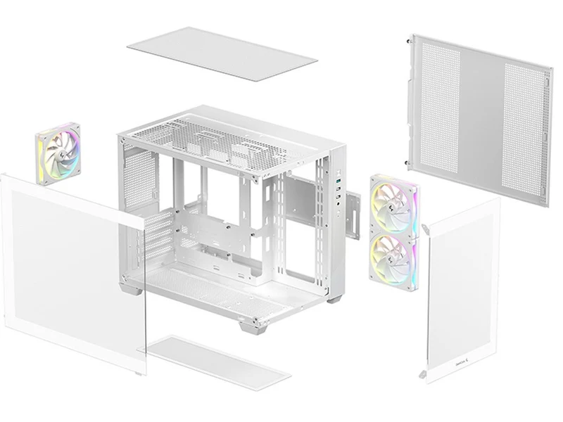 DeepCool CG330 3F WH Micro-ATX Case - White