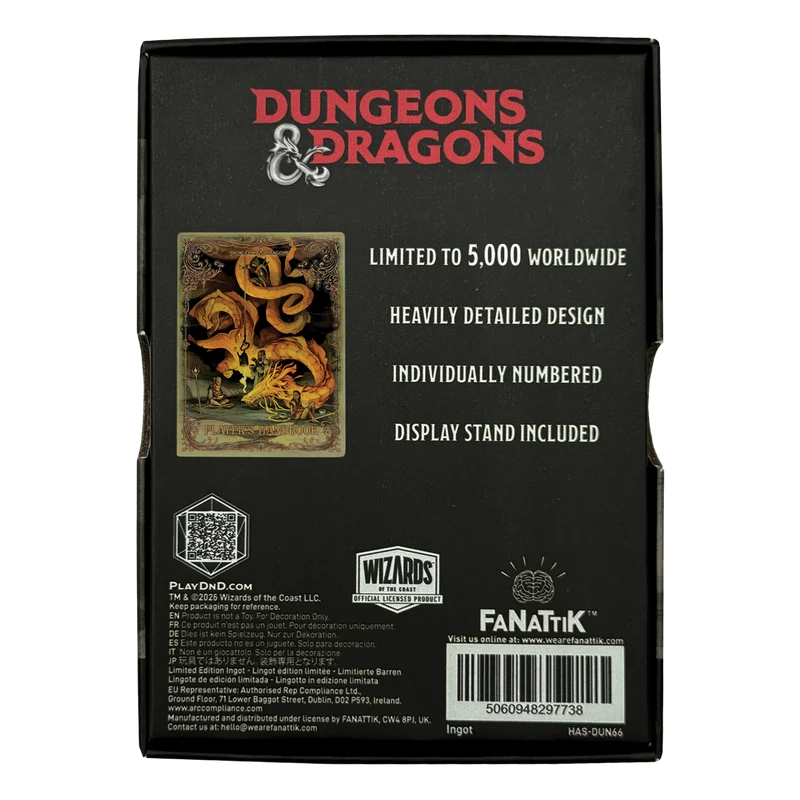 Fanattik Limited Edition Dungeons & Dragons - Player's Handbook Alternate Cover Ingot