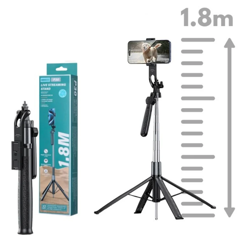 Remax P30 Selfie Stick with Tripod and Remote