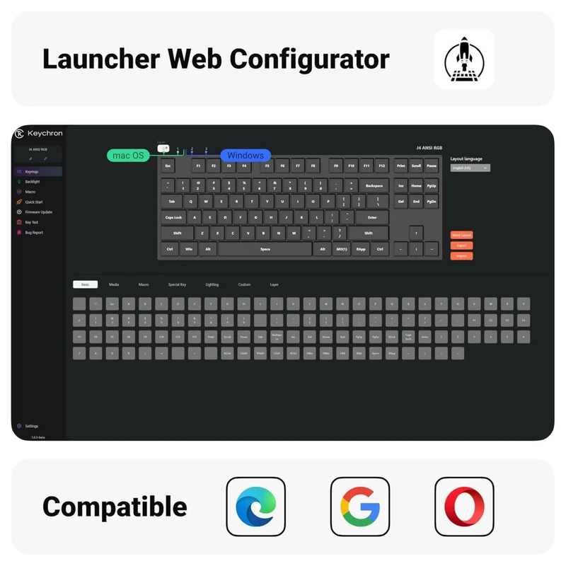 Keychron J4 QMK Wireless Mechanical Keyboard RGB Super Switch Hot-Swappable Banana Switch (White)