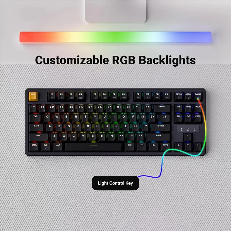 Keychron J4 QMK Wireless Mechanical Keyboard RGB Super Switch Hot-Swappable Banana Switch (Black)
