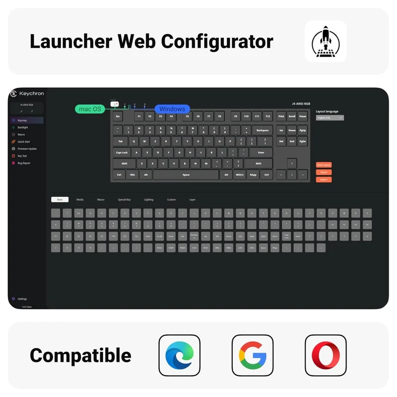 Keychron J4 QMK Wireless Mechanical Keyboard RGB Super Switch Hot-Swappable Banana Switch (Black)