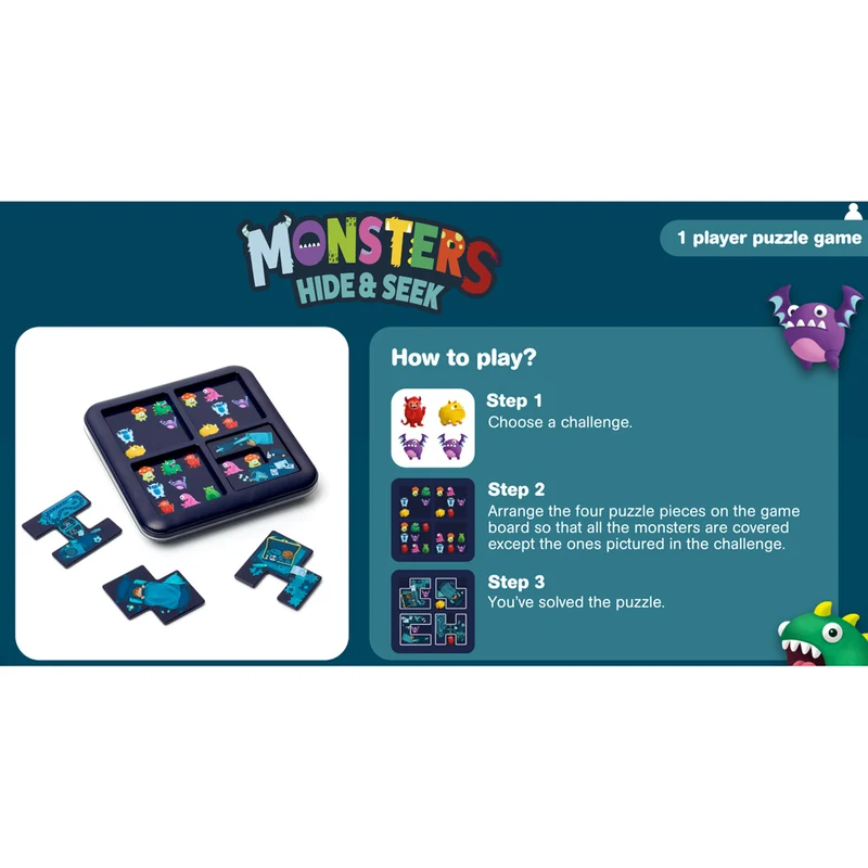 Smart Games Monsters Hide and Seek Puzzle/Board Game