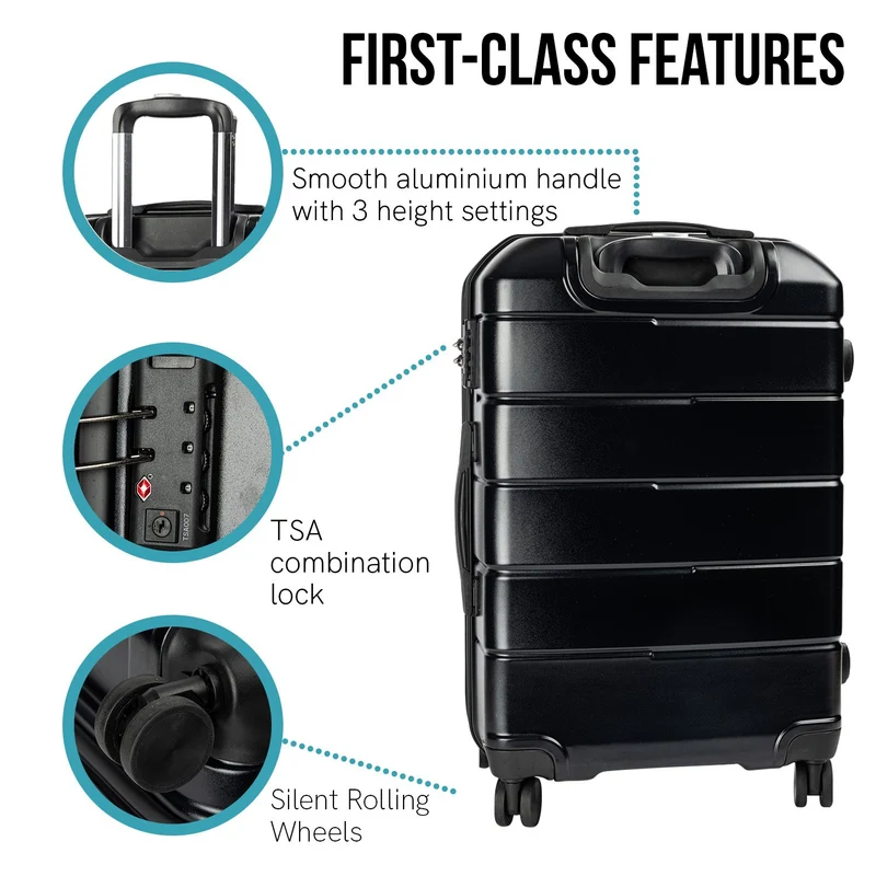Olympus Artemis 24" Hard Shell Suitcase ABS+PC (Jet Black)