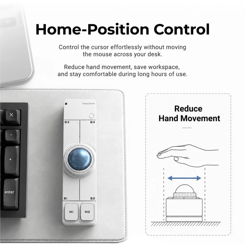 Keychron Nape Pro Wireless Trackball Mouse (White)