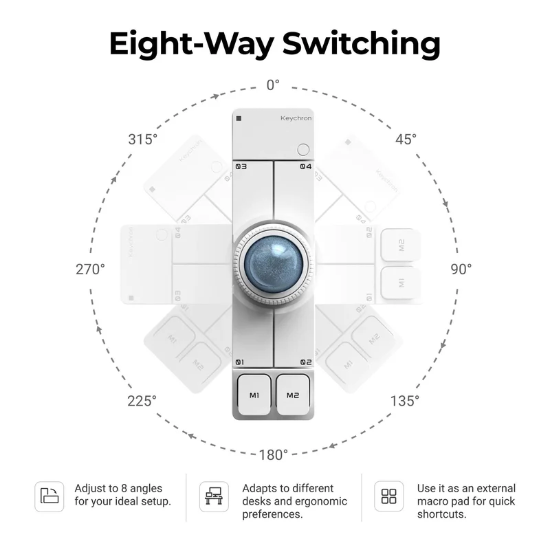 Keychron Nape Pro Wireless Trackball Mouse (White)
