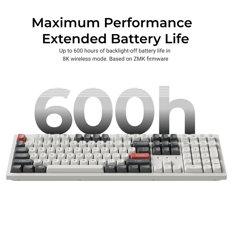 Keychron K10 Ultra 8K Wireless Custom Mechanical Keyboard - Apex Brown Switch (White)