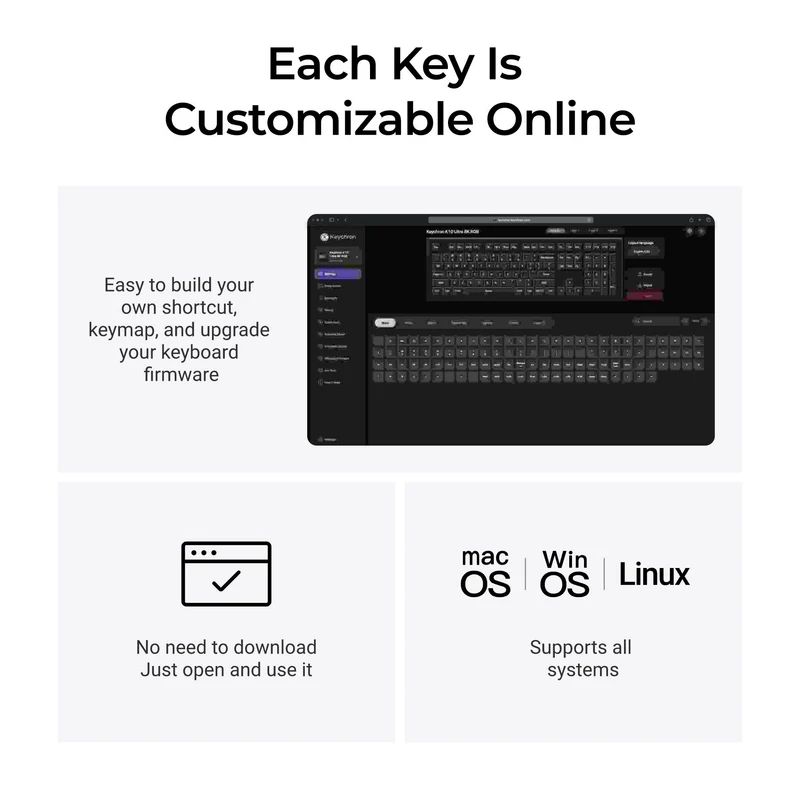 Keychron K10 Ultra 8K Wireless Custom Mechanical Keyboard - Apex Brown Switch (White)