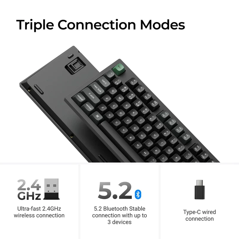 Keychron K10 Ultra 8K Wireless Custom Mechanical Keyboard - Apex Brown Switch (Black)