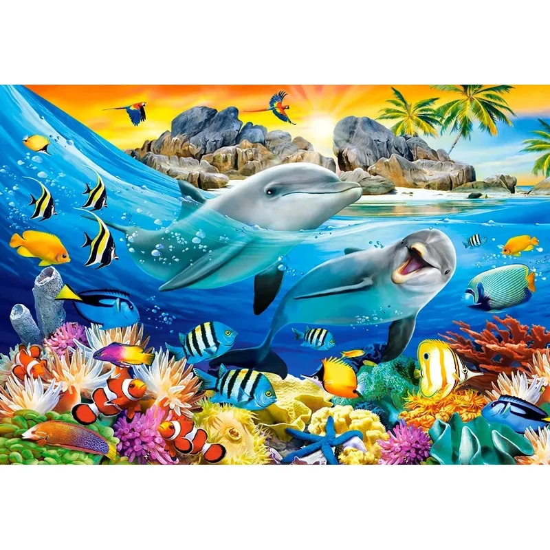 Castorland 1000-Pieces Dolphins In The Tropics Puzzle