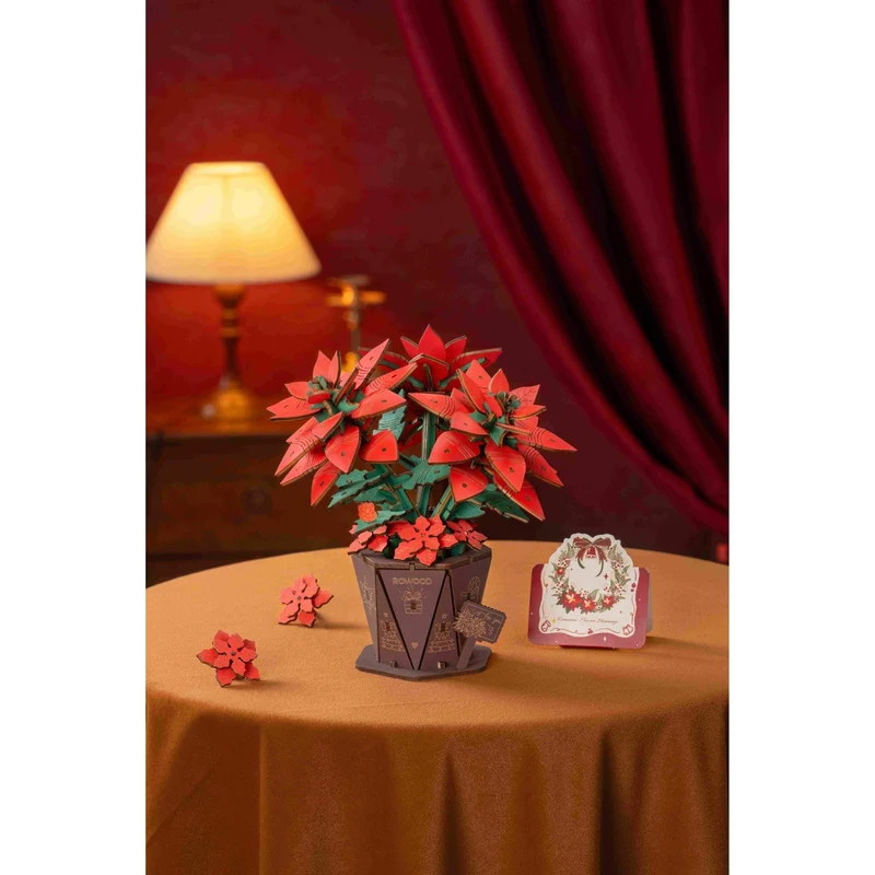 Robotime Wood Bloom Poinsettia