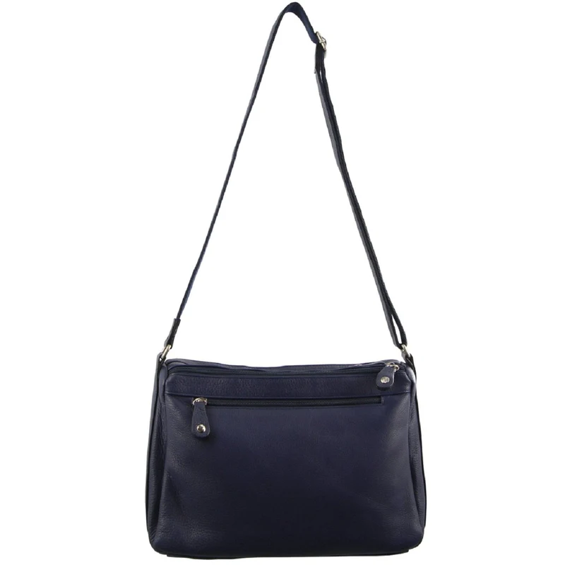 Milleni Women's Nappa Leather Shoulder Crossbody Bag 35x22cm Navy