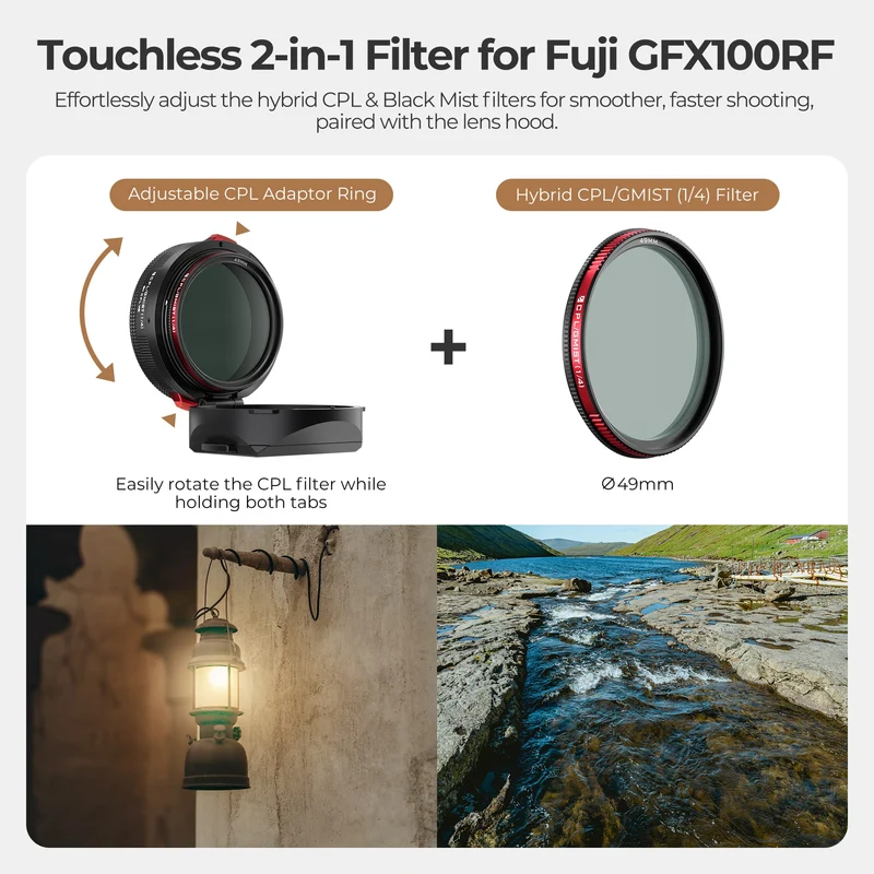 Freewell Real Lens Hood for Fuji GFX100RF (Silver)
