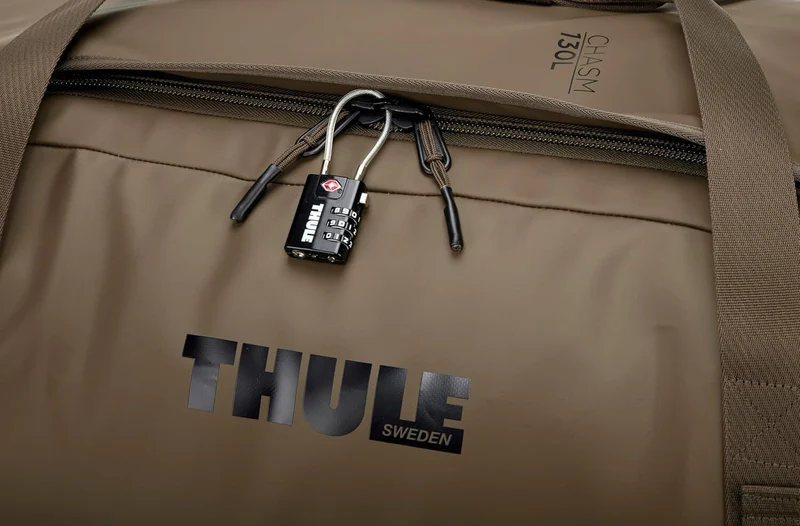 Thule Chasm 130L Duffel Overnight Bag Convertible Backpack Duffle in Deep Khaki