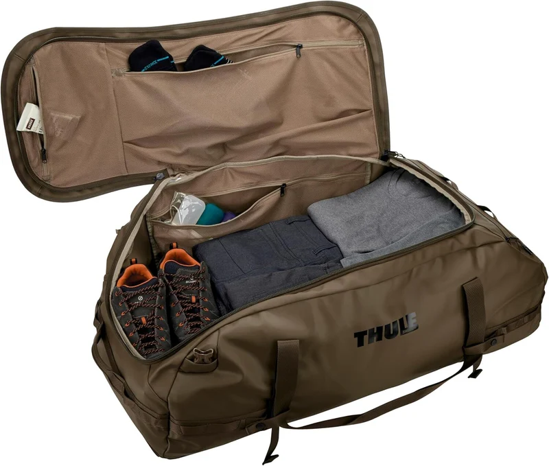 Thule Chasm 130L Duffel Overnight Bag Convertible Backpack Duffle in Deep Khaki