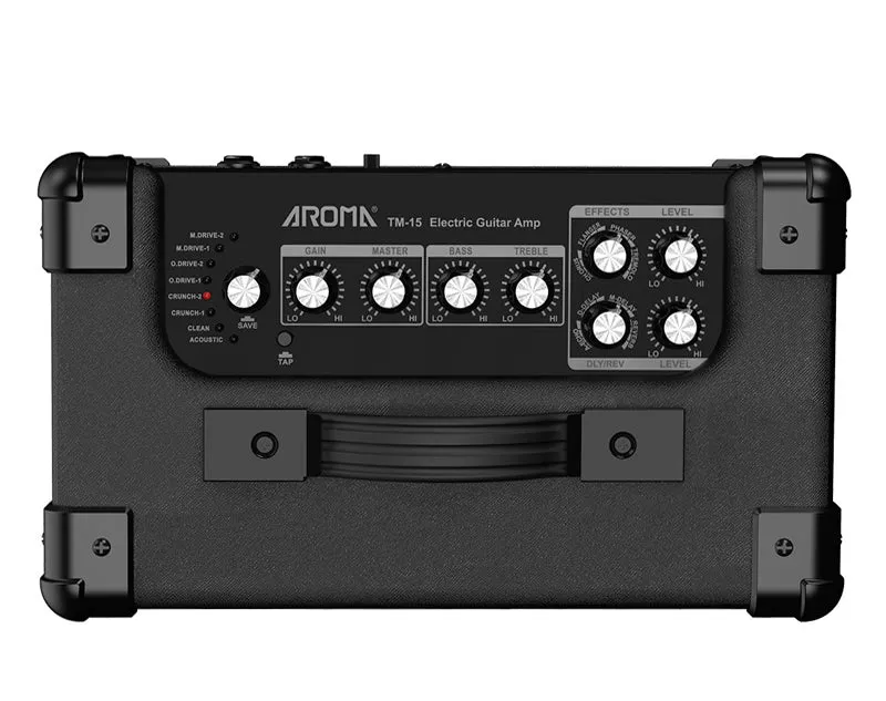 Aroma 15W Portable Guitar Amplifier (Black)