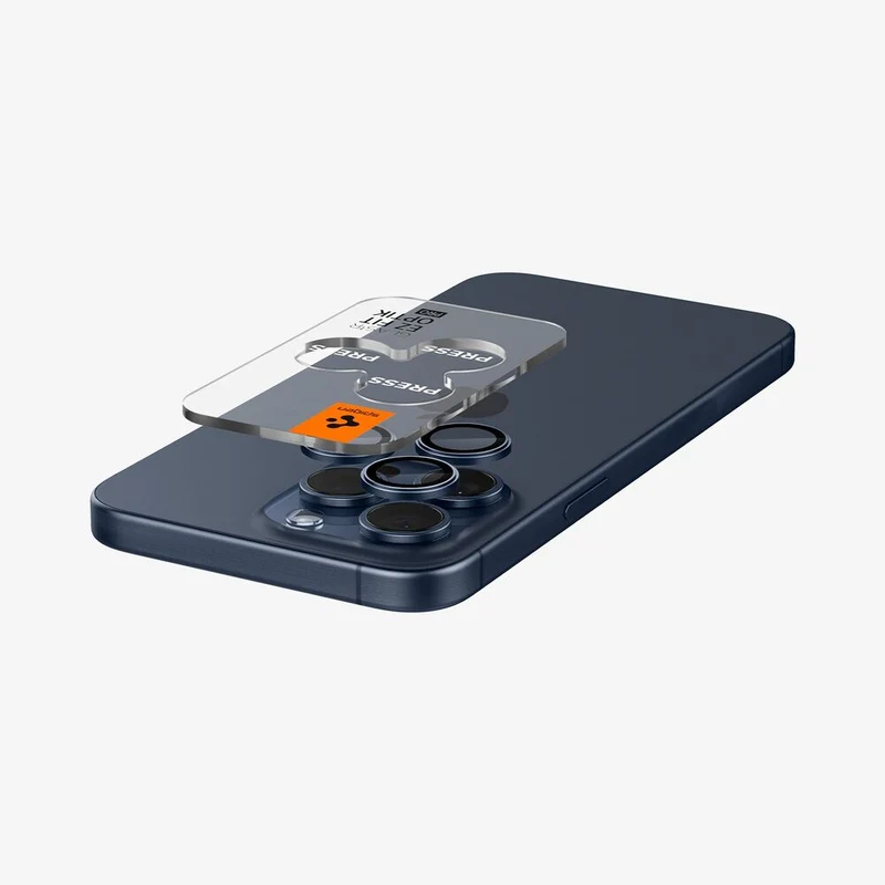 SPIGEN EZ Fit Optik Pro 2PCS Glass Camera Lens Protector for iPhone 17 Pro/Max/16 Pro/Max/15 Pro/Max/14 Pro/Max (Blue Titanium)