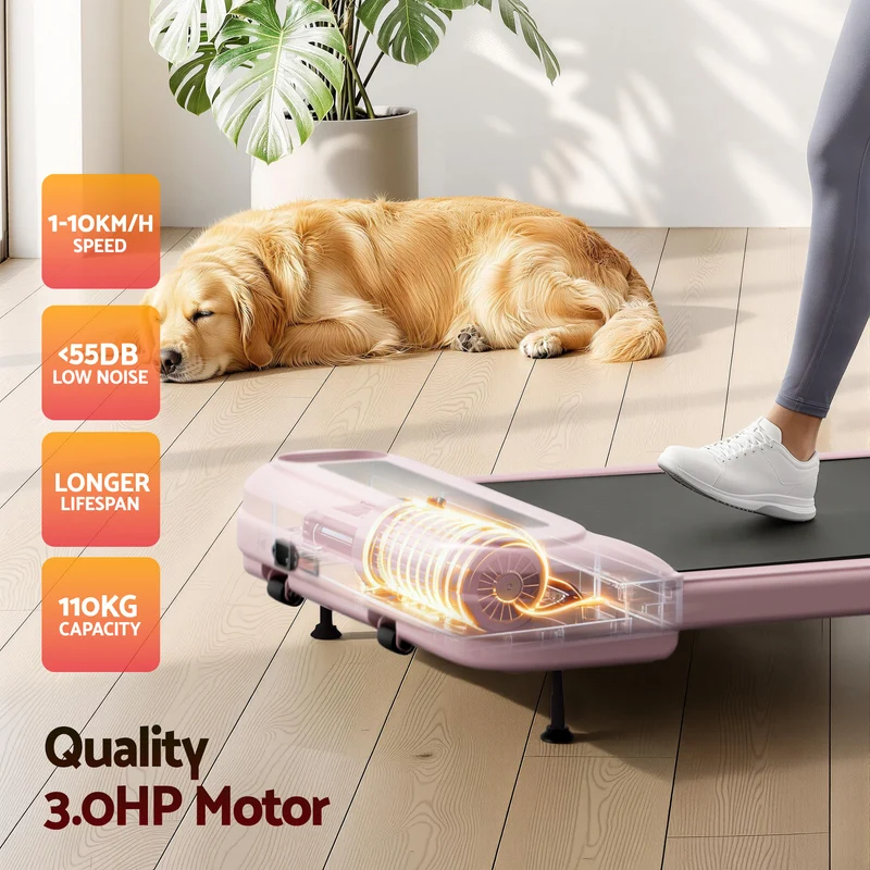 Everfit Treadmill Electric Walking Pad with Incline Under Desk Home Gym (Pink)