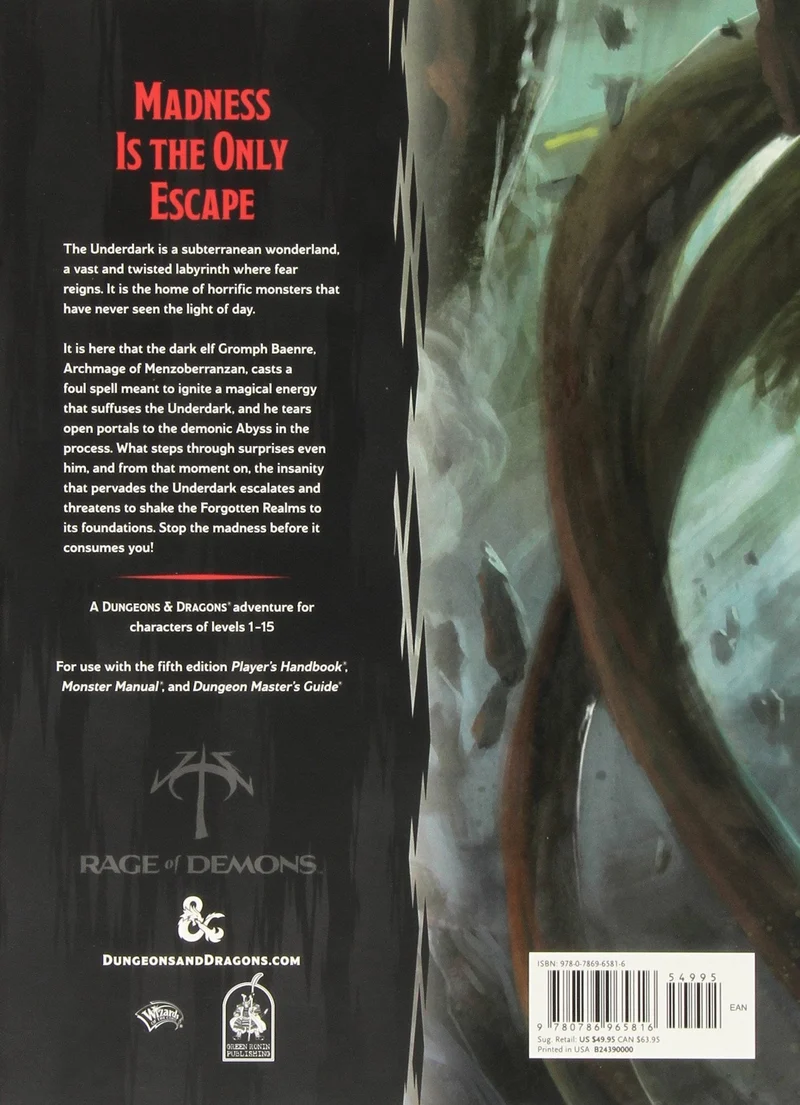 Wizards Of The Coast D&D Adventure Out of the Abyss