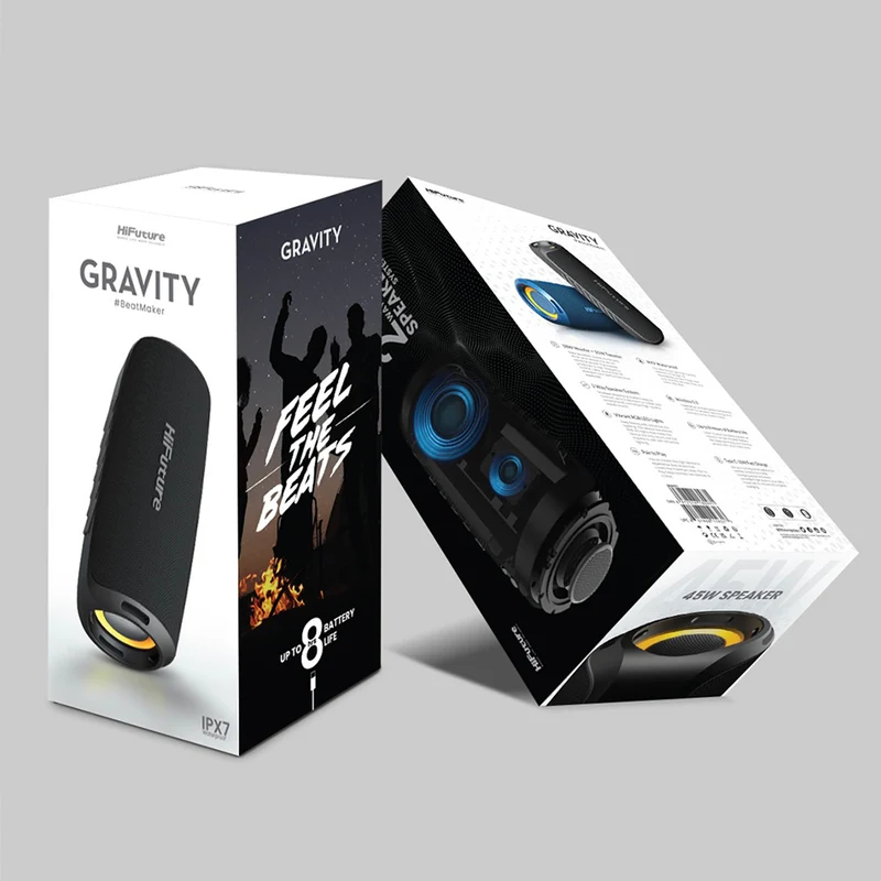 HiFuture Gravity 45W Portable Bluetooth Speaker with LED Lights (Black)