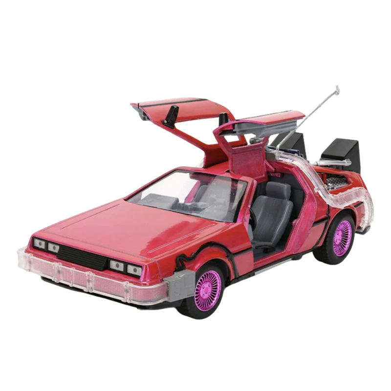 Jada 1:24 Pink Slips Back To The Future Delorean Time Machine Pink Diecast Model