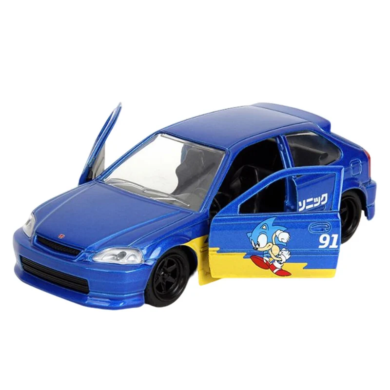 Jada 1:32 Scale Sonic The Hedgehog 1997 Honda Civic Type-R Diecast Car Model