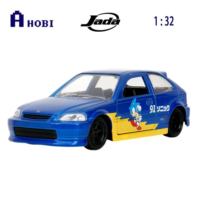 Jada 1:32 Scale Sonic The Hedgehog 1997 Honda Civic Type-R Diecast Car Model
