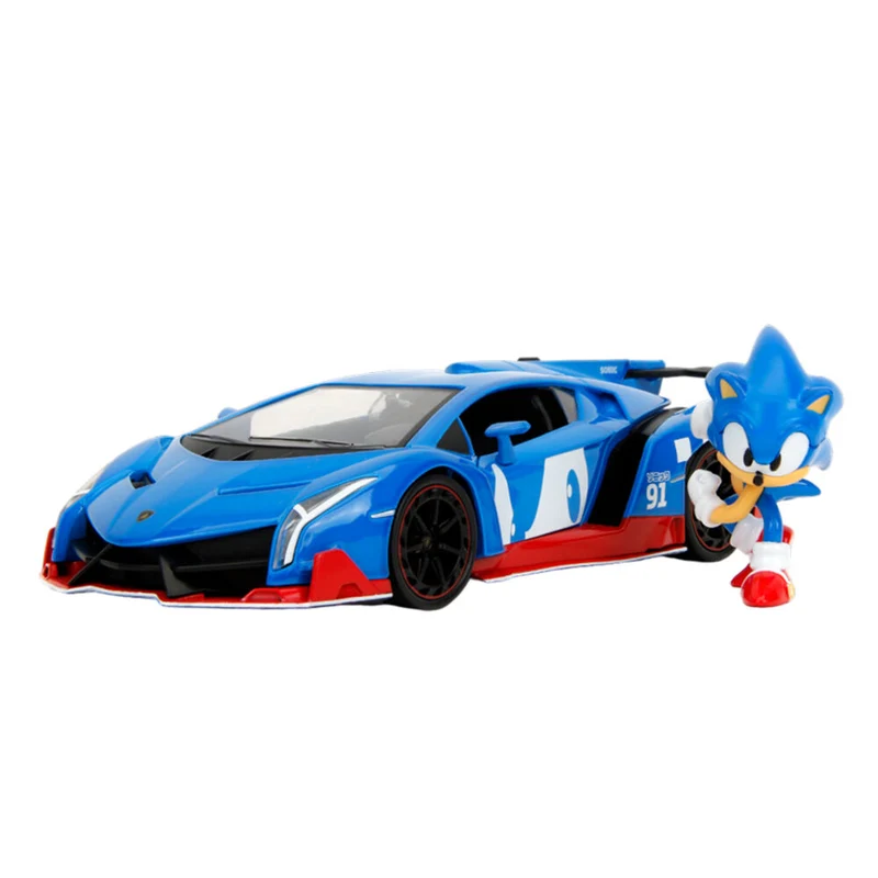 Jada 1:24 Sonic The Hedgehog Lamborghini Veneno Diecast Vehicle & Sonic Figure